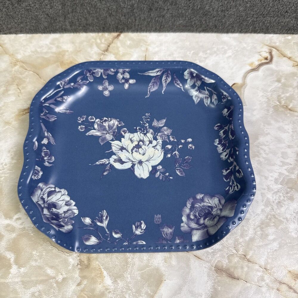 The Pioneer Woman Delilah Spoon Rest Blue Floral Melamine Used